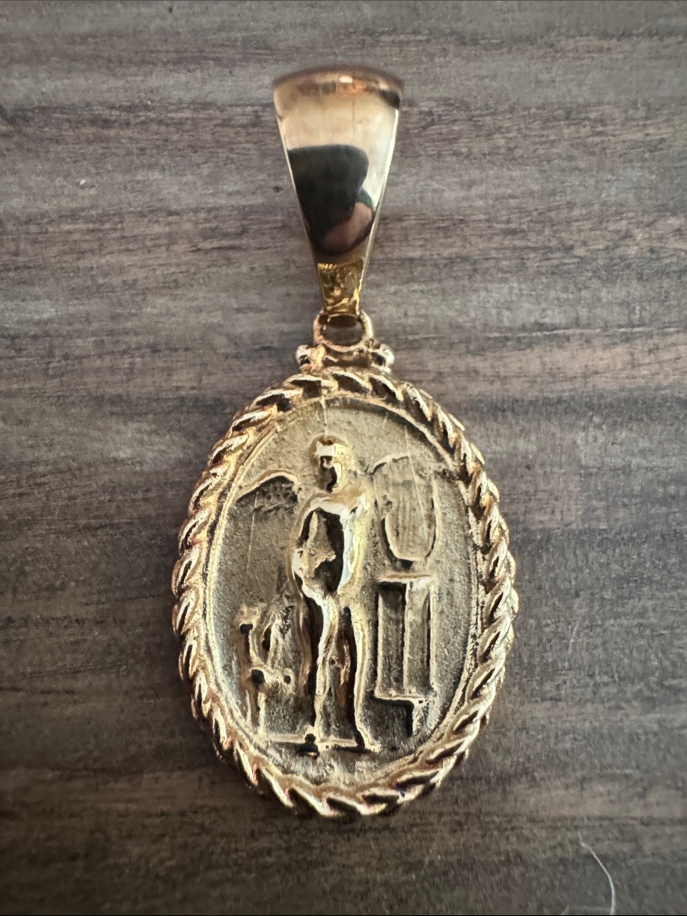 Vintage TAGLIAMONTE Italy 18K Gold Vermeil Roman Relief Coin Pendant 925